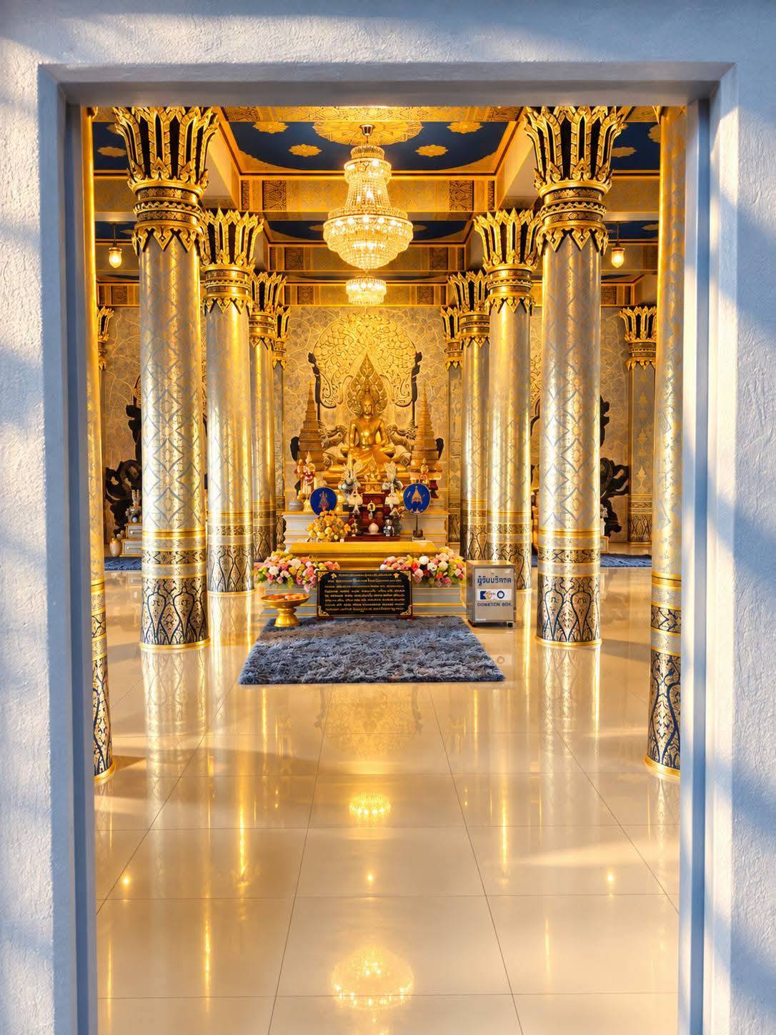Khao Hua Jook Pagoda Koh Samui-4 The pagoda is also known for its Buddhist features, including a replica of the Buddha's footprint inside the temple. The golden architecture, Buddhist statues and peaceful surroundings provide a different experience from Koh Samui's beaches and busy tourist attractions. Visitors should remember that this is a religious site, so respectful clothing covering the shoulders and knees is recommended.
