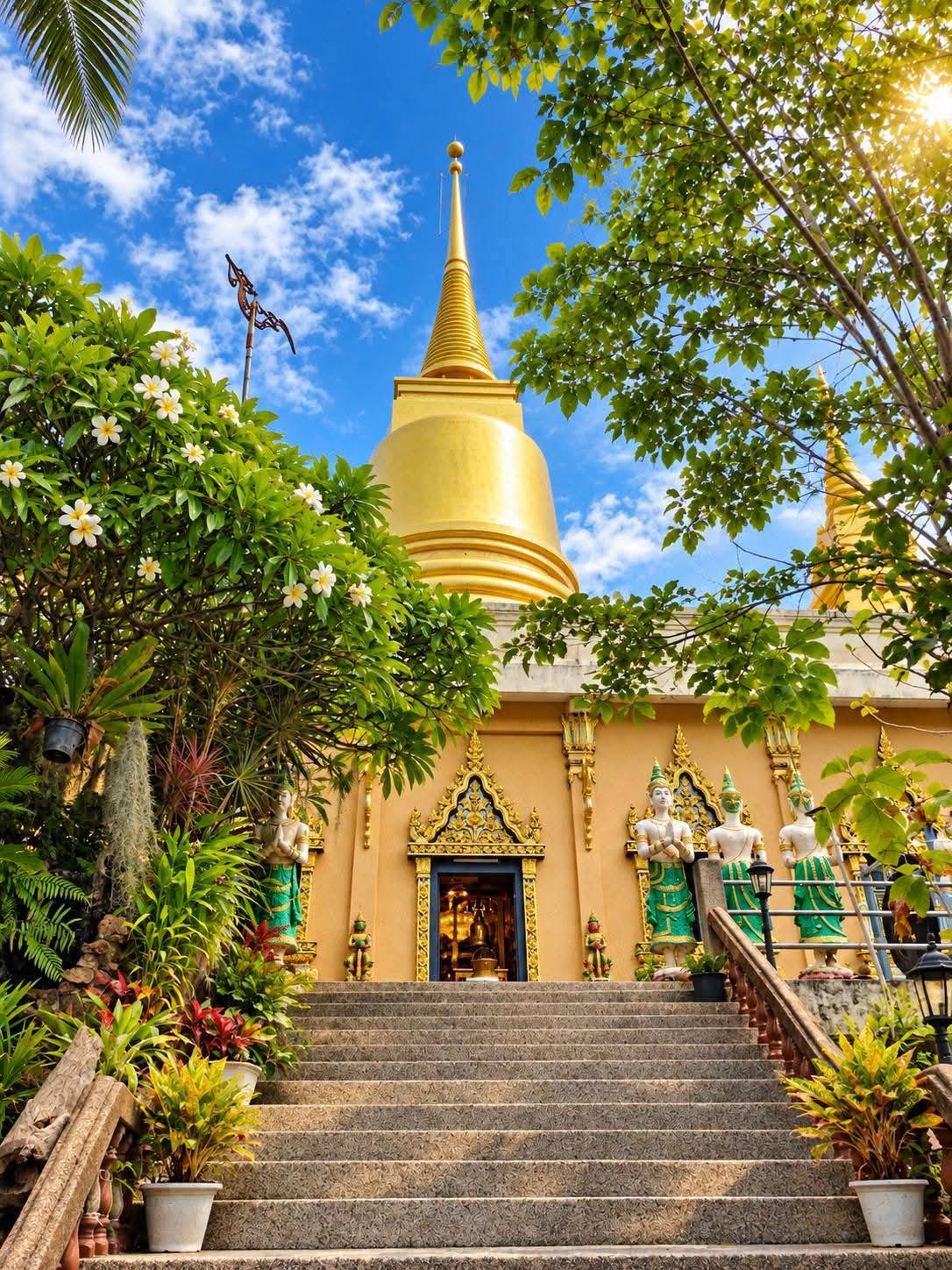 Khao Hua Jook Pagoda Koh Samui-6 Khao Hua Jook Pagoda Koh Samui – A Golden Temple with a Beautiful View